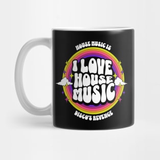 HOUSE MUSIC  - I Love Rainbow circle (white/purple/gold) Mug